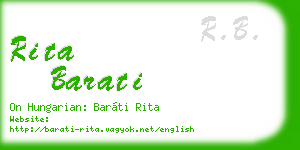 rita barati business card