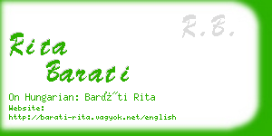 rita barati business card